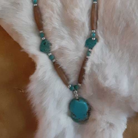 Turquoise Slab & Turquoise Nuggets Necklace